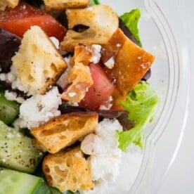 A plate of Greek salad