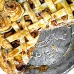 A close up of Pie and peaches.