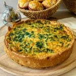 a spinach bacon and blue cheese quiche