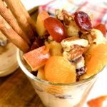 overhead picture of apple fruit salad