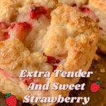 Pinterest Pin image for Strawberry Cream scones, With Ricotta