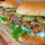 close up front photo of Baked Chicken Sandwiches