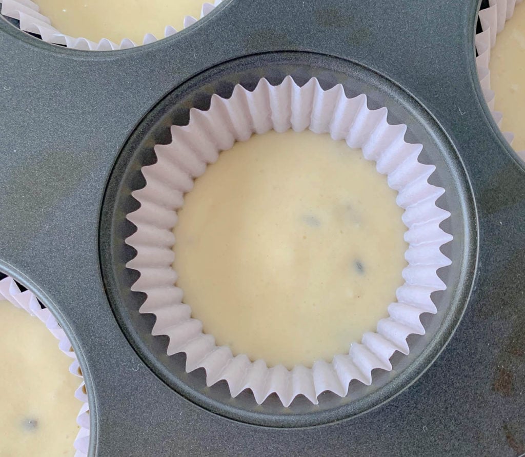 cupcake batter in baking dish