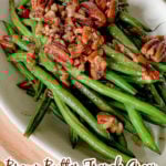 Pinterest pin image for French Beans in Brown Butter