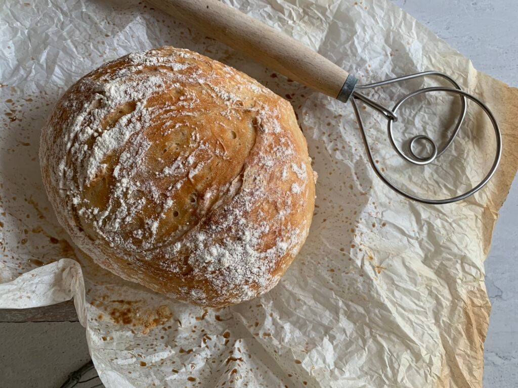 Beer Bread Baked in a Cast Iron Loaf Pan Recipe 