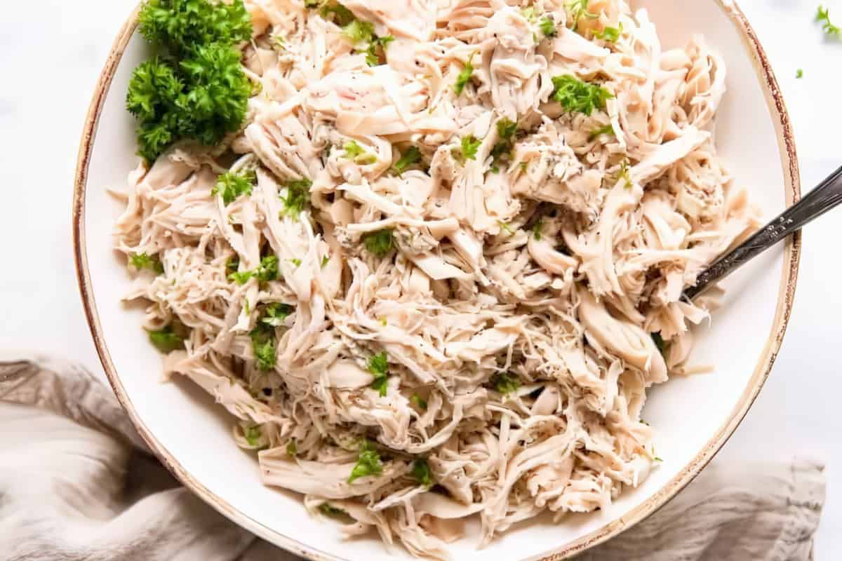 Delicious Crockpot Shredded Chicken ready to be enjoyed