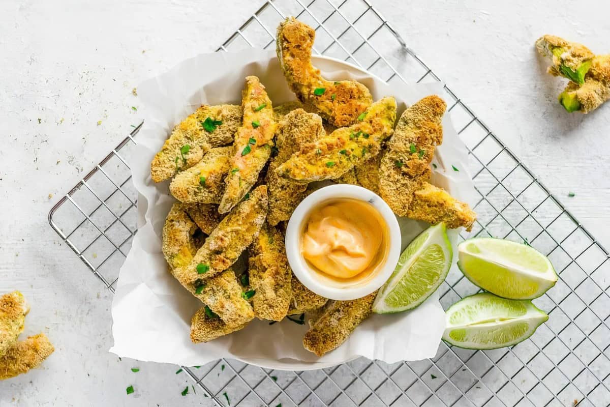 Tasty Avocado Fries (Baked Fried Avocado Fries Recipe) on display
