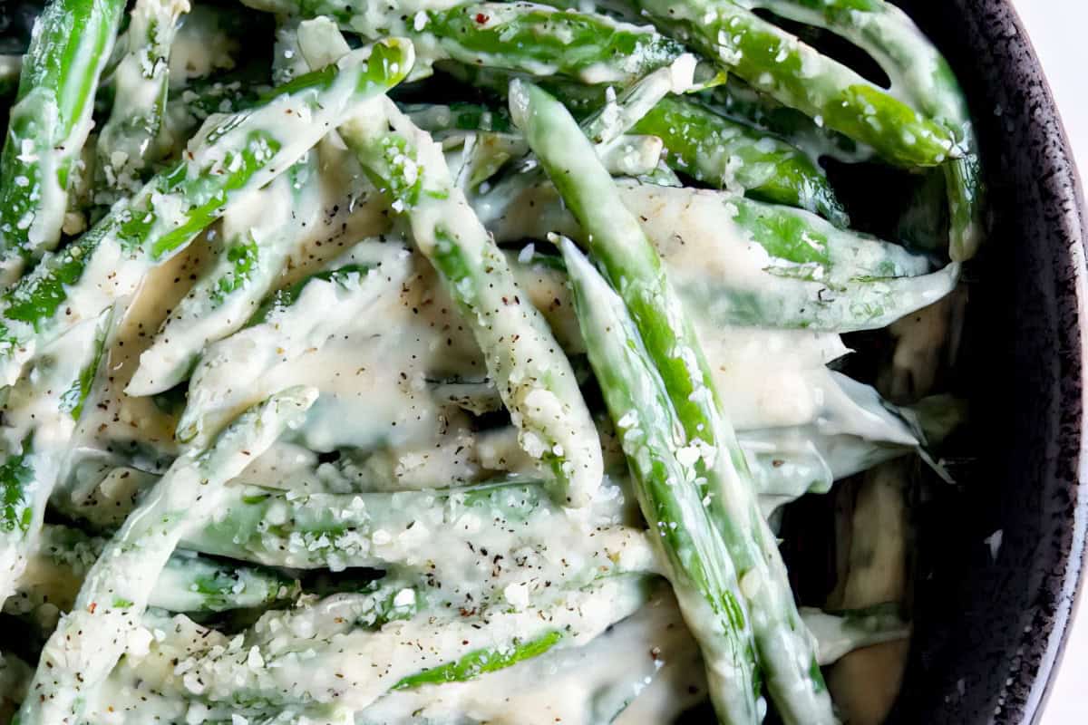Creamed Green Beans served fresh