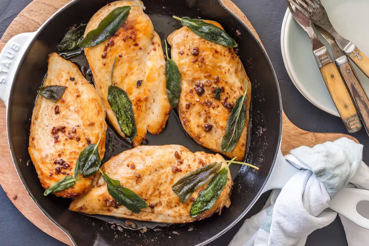 Yummy Brined Chicken Breast with Garlic and Crispy Sage picture