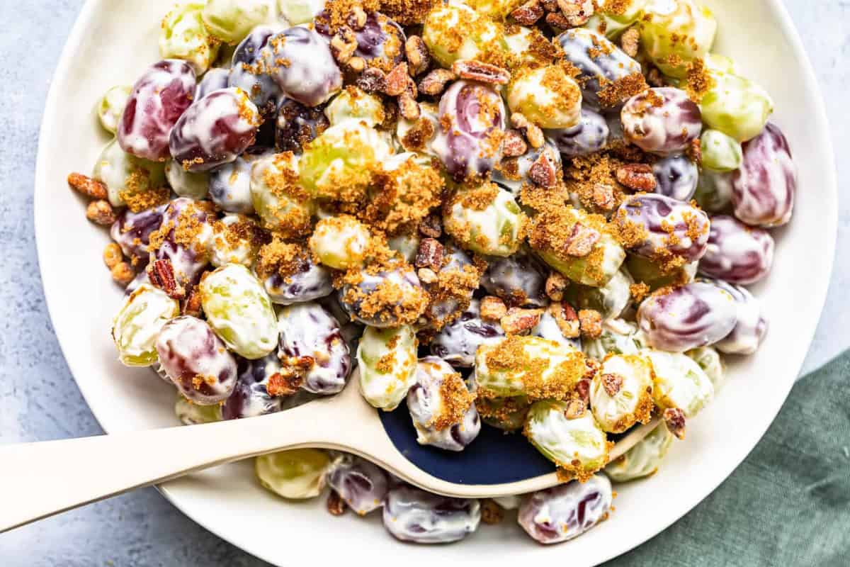 A beautifully presented photo of Grape Salad